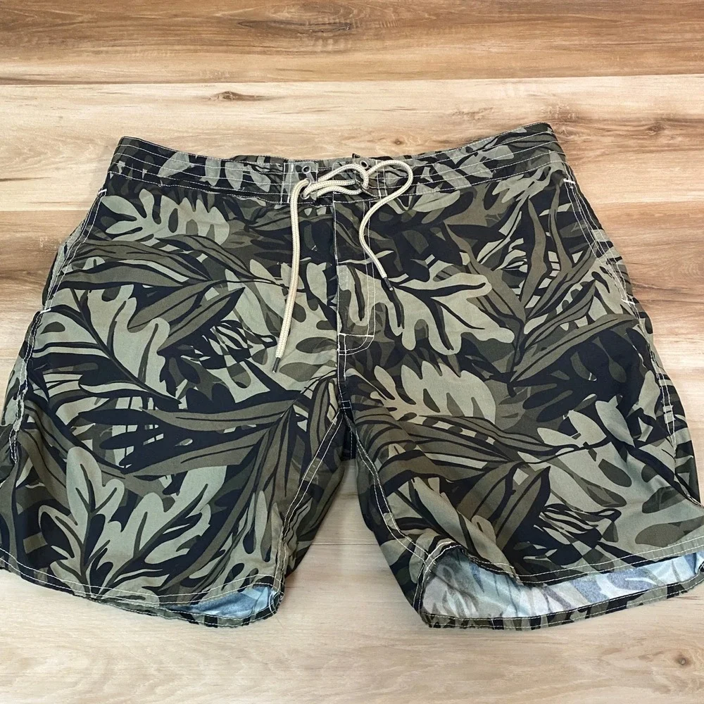 Polo Ralph Lauren Mens Tropical Leaf Camo‎ Board Shorts Olive Green Size 36